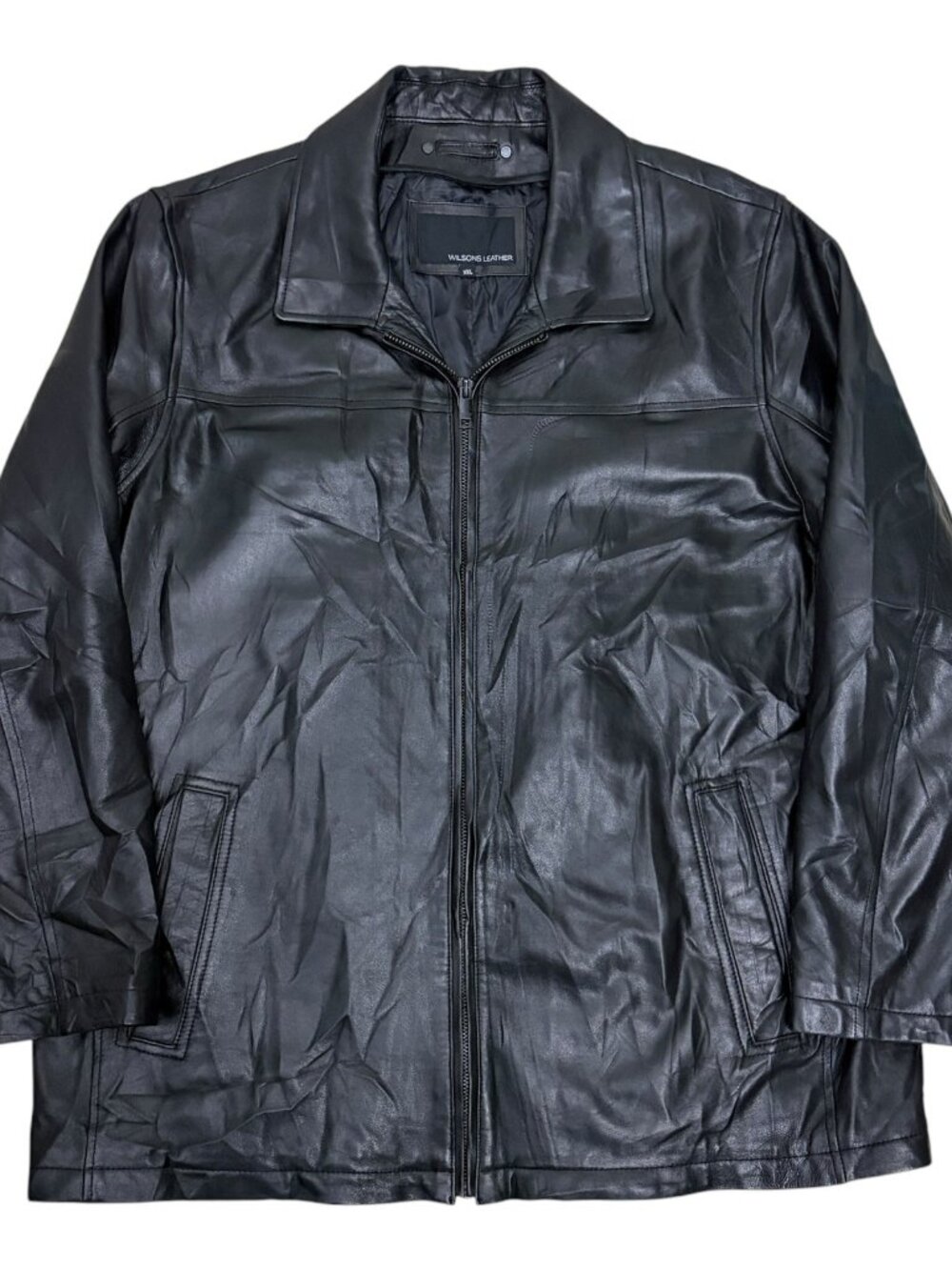 WILSONS LEATHER Jacket Coat Black Business Casual Luxury Designer Trench Men 2XL